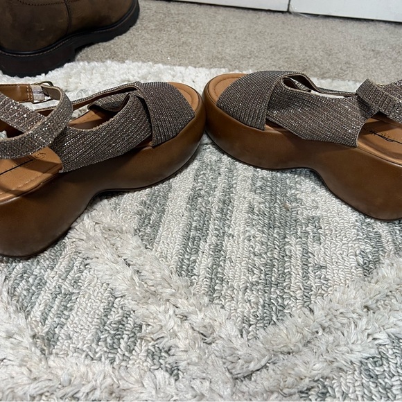 Seychelles Brown Textured Slingback Sandals - Picture 5 of 11